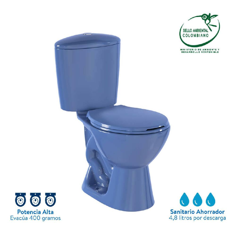 Sanitario Corona Manantial Pro Redondo Azul - VIRTUAL MUEBLES