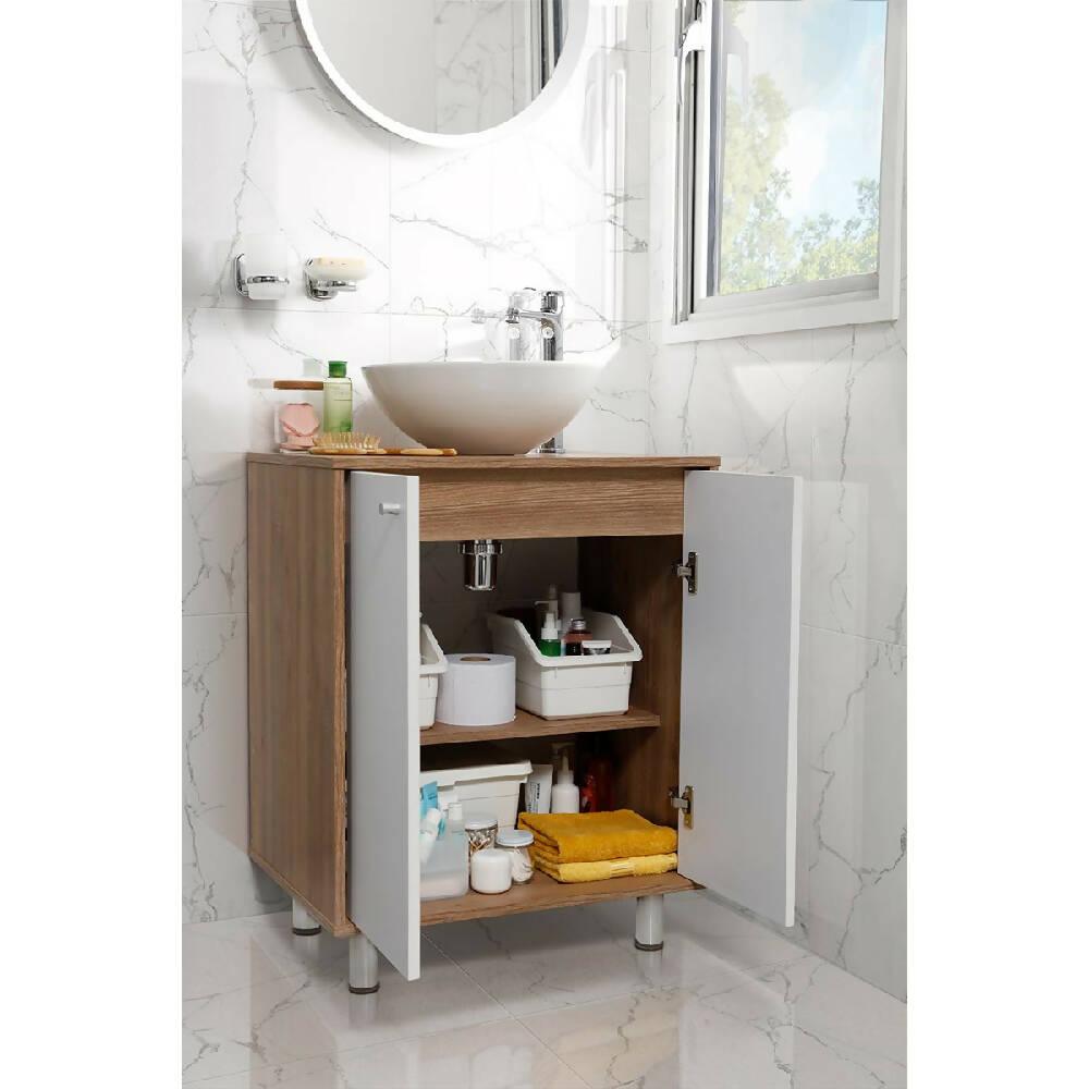 Lavamanos Corona Spazio Vessel Con Desagüe Blanco - VIRTUAL MUEBLES