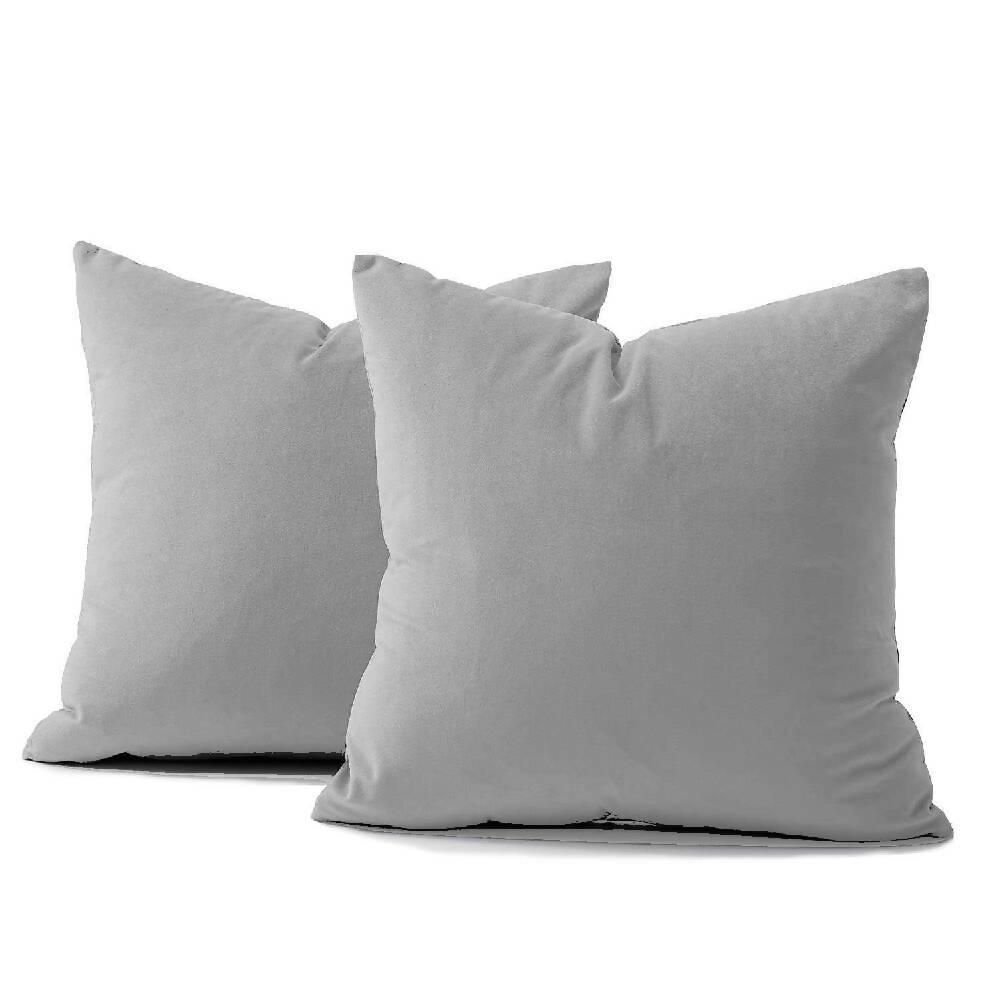 Cojin X2 Decorativo Cuadrado En Tela Gris Claro - VIRTUAL MUEBLES