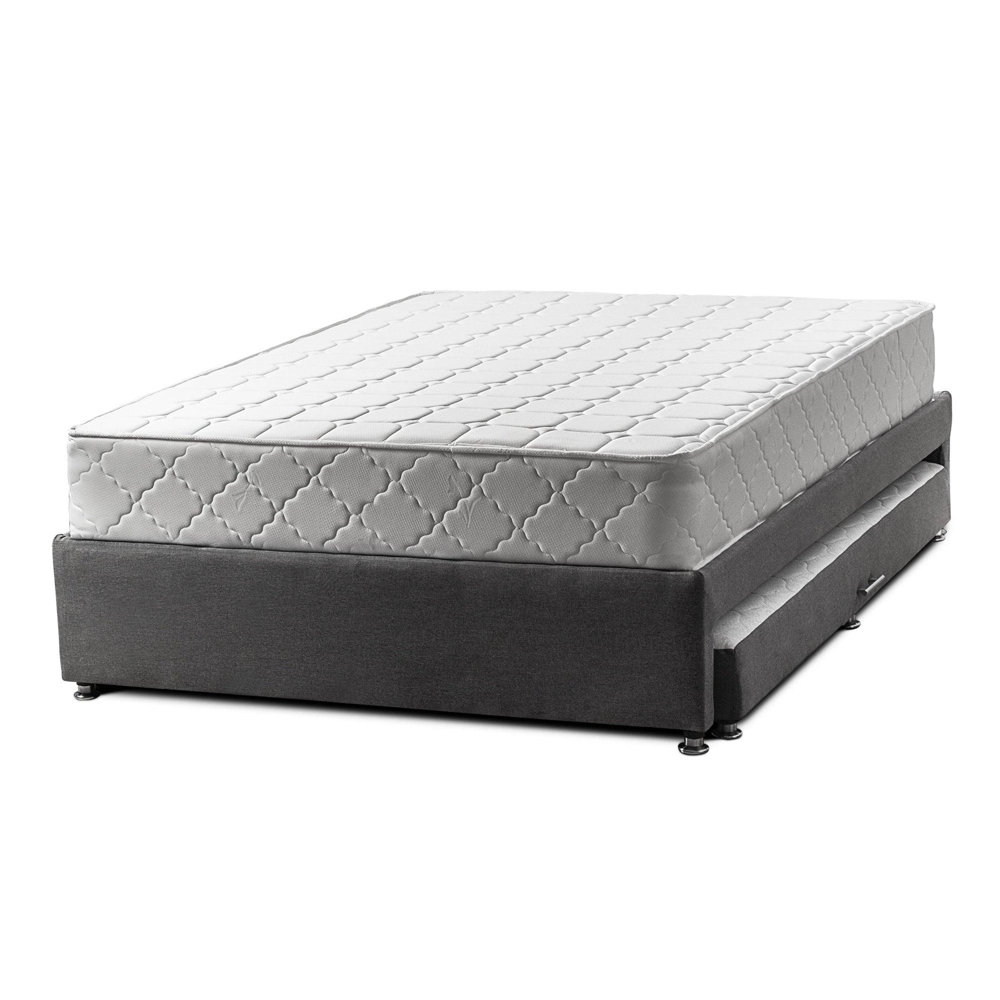 Combo cama Tarima gris + colchón 120 x 190 cm + almohada - VIRTUAL MUEBLES
