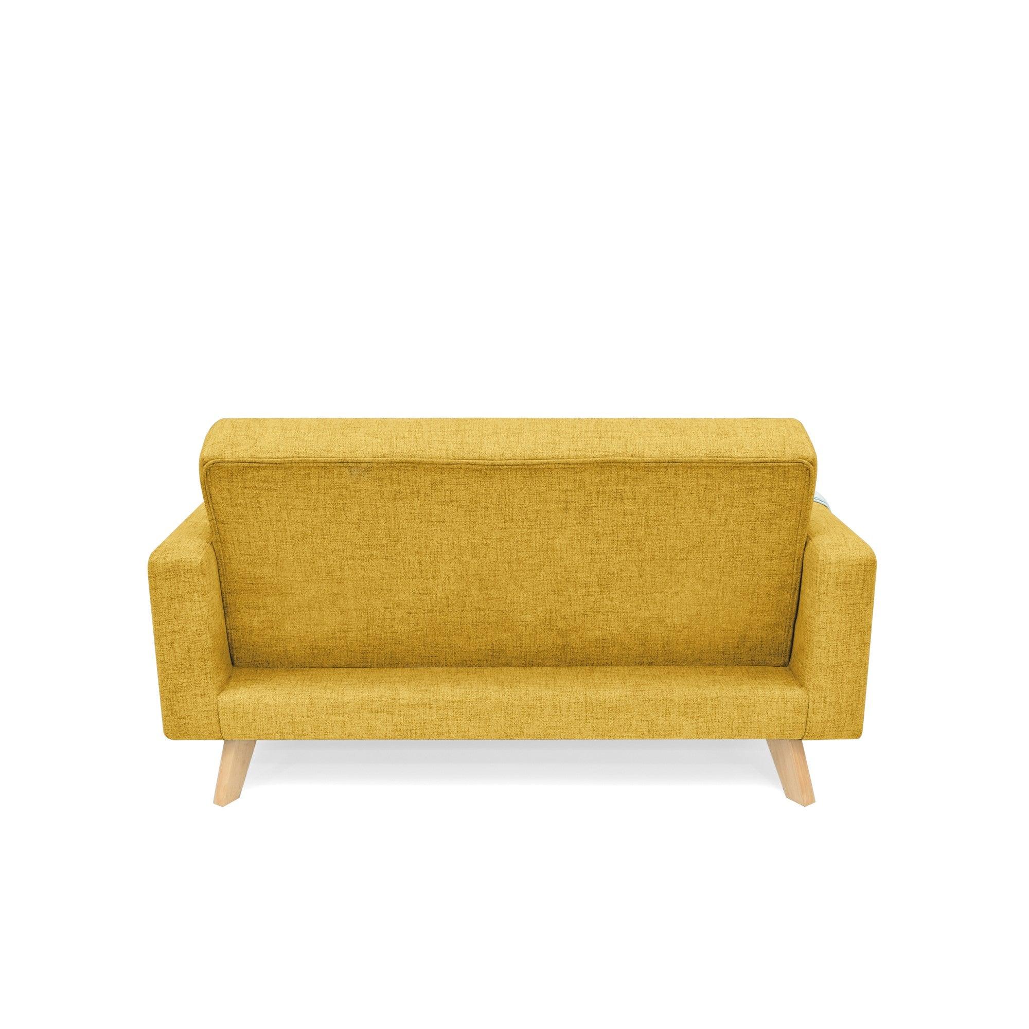 Sofa 2 Puestos Barza Tela Mostaza - VIRTUAL MUEBLES