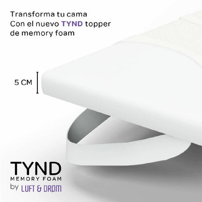 Cubre Colchón TYND 140x190 Memory Foam - VIRTUAL MUEBLES