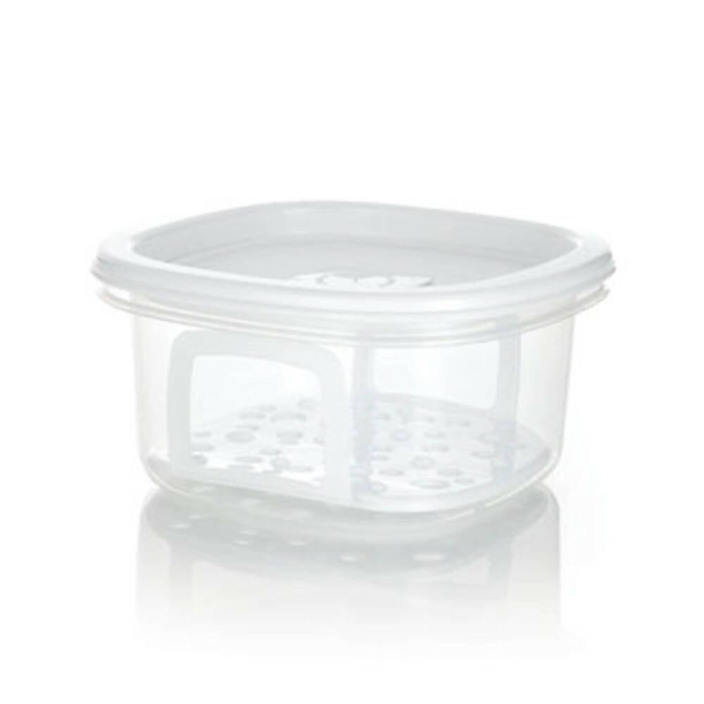 Recipiente Plus Cuadrado Con Bandeja 0.7L Blanco - VIRTUAL MUEBLES