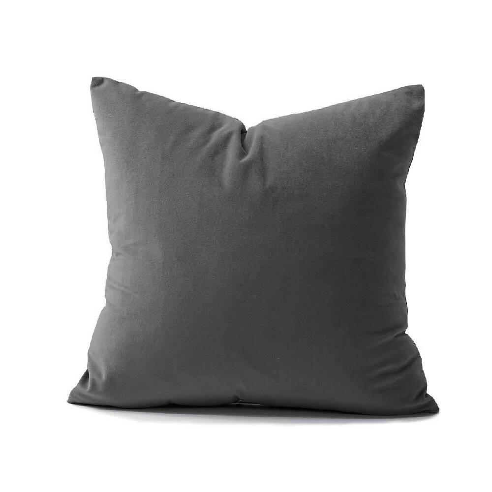 Cojin Decorativo Cuadrado En Tela Gris Oscuro - VIRTUAL MUEBLES