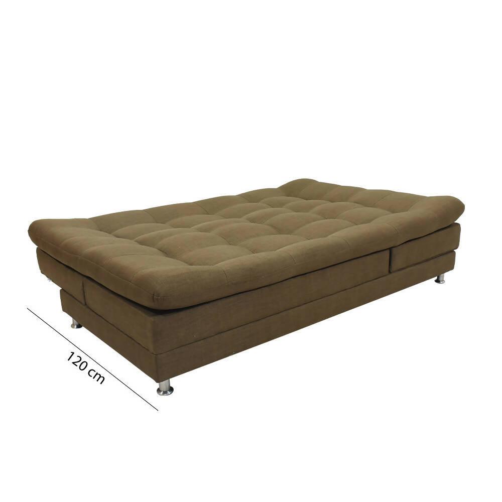 Sofá cama Cameron poliéster marrón - VIRTUAL MUEBLES