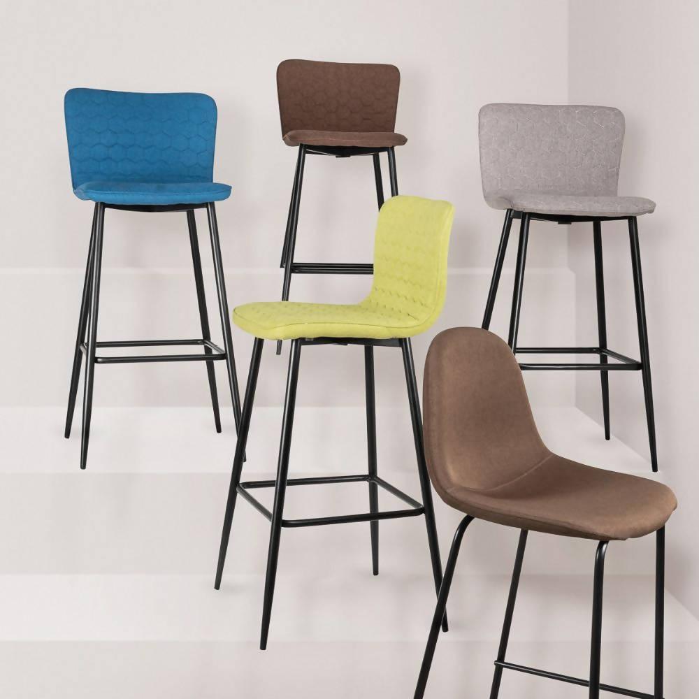 Silla Bar Alta Denny Azul - VIRTUAL MUEBLES