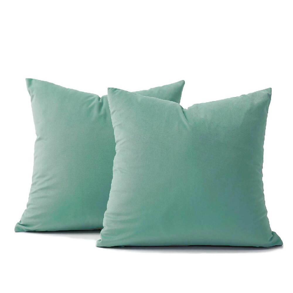 Funda X2 Cojines Decorativos Cuadrados En Tela Menta - VIRTUAL MUEBLES
