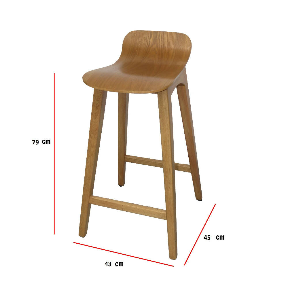 Set x 2 und Silla Bar Madrid (79x43x45) Color Madera