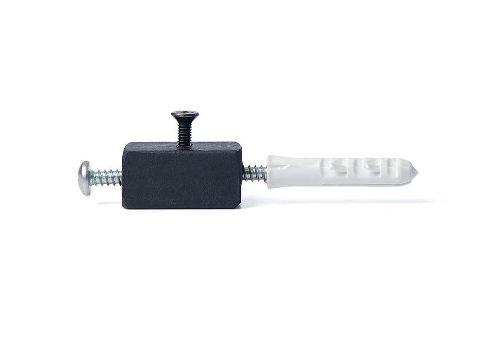 Conector cubo modular negro fijación pared - VIRTUAL MUEBLES