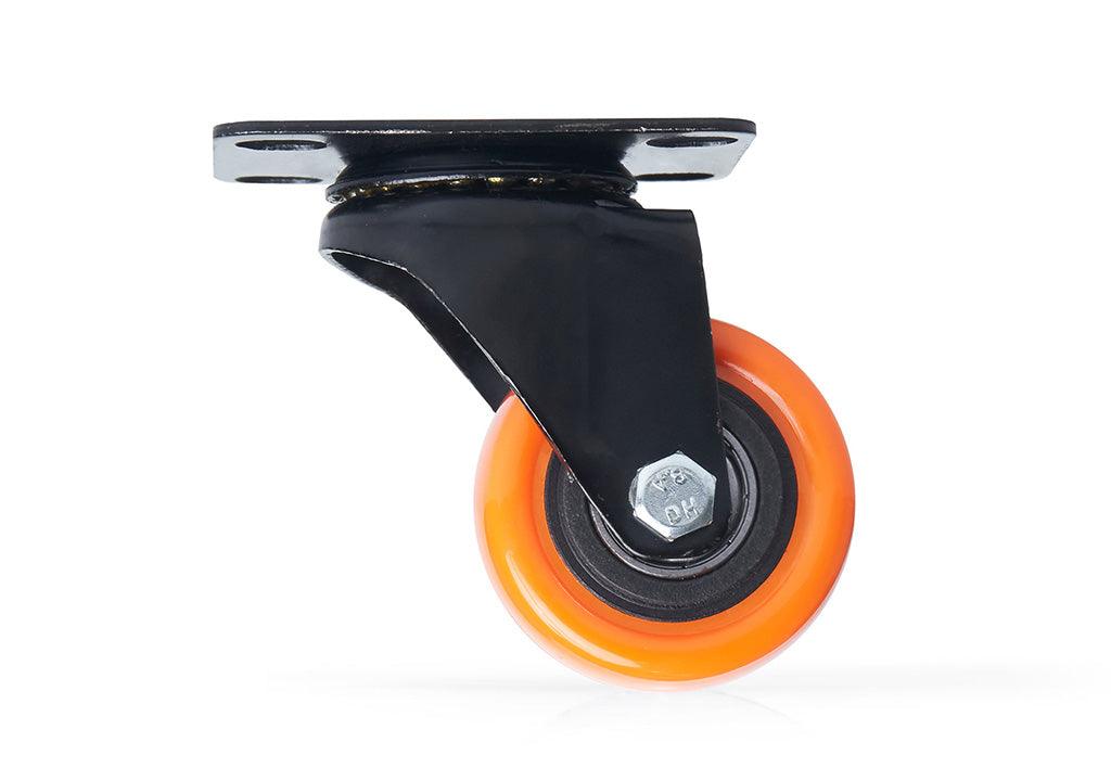 Rodachina plat pvc naranja día 50 mm sin freno - VIRTUAL MUEBLES