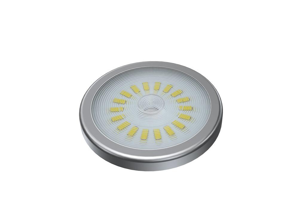 Lámpara 351 de sobreponer redonda acero 201 luz blanca fria 15 w 12 v 18 led - VIRTUAL MUEBLES