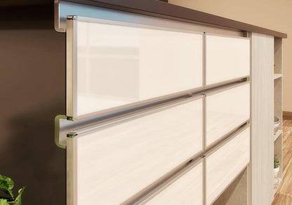 Frontal de madera con vidrio y canto aluminio x m2 - VIRTUAL MUEBLES