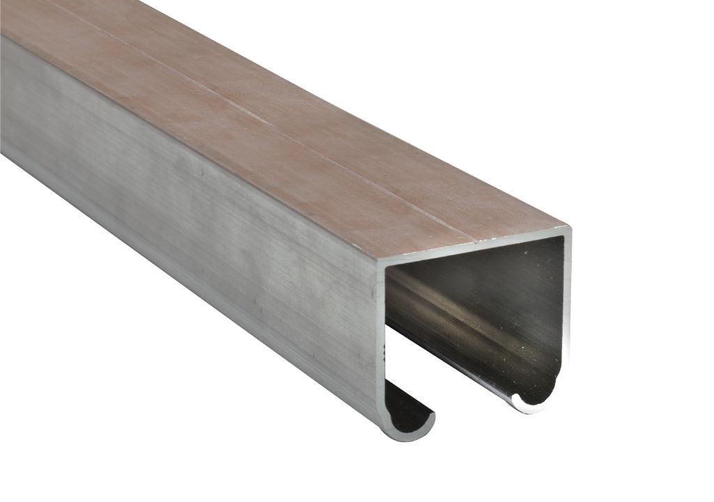 Riel colgante de aluminio en u x 2m - VIRTUAL MUEBLES