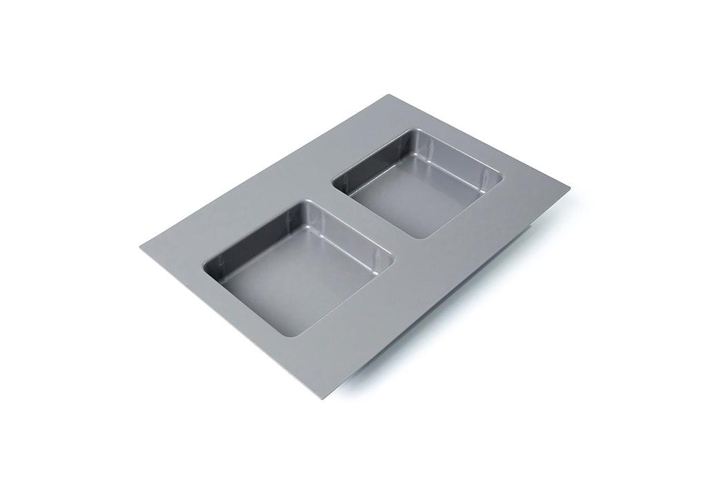 Basureras y estructura plástica gris de 12l (2 basureas) 330x485x215mm, para módulo de 400 - VIRTUAL MUEBLES