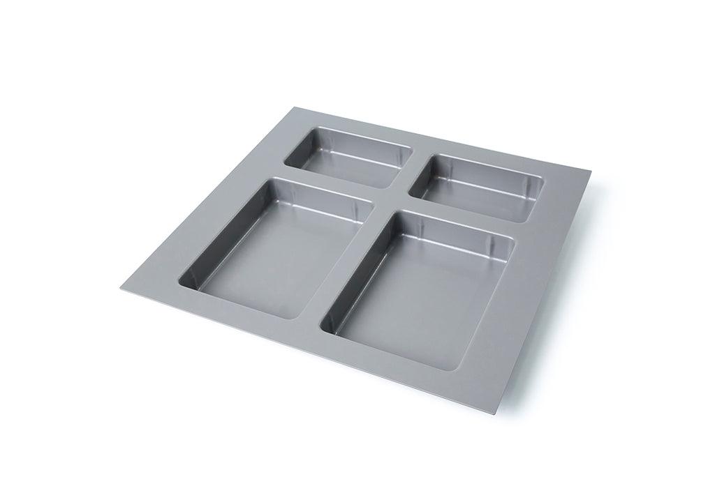 Basureras y estructura plástica gris de 26l/4 basureras 530x485x215mm para módulo de 600 - VIRTUAL MUEBLES