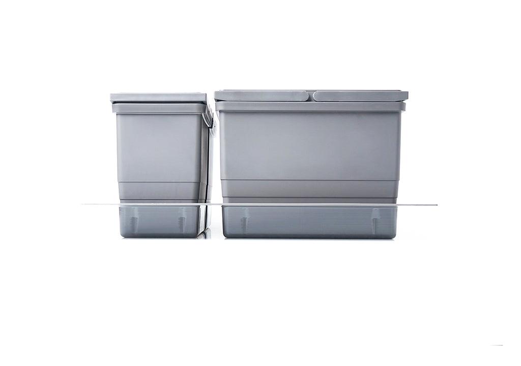 Basureras y estructura plástica gris de 26l/4 basureras 530x485x215mm para módulo de 600 - VIRTUAL MUEBLES