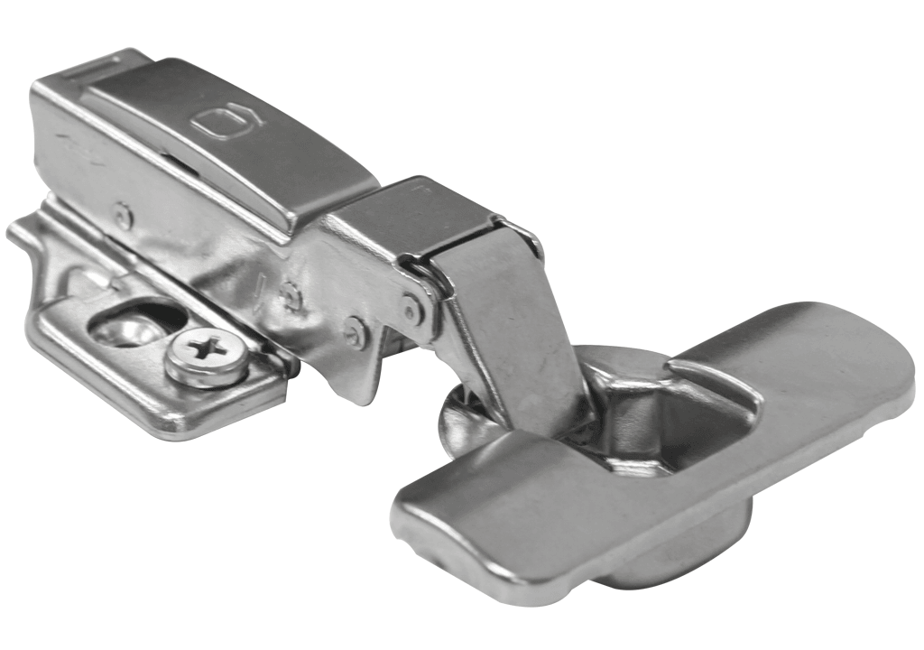 Bisagra semiparche cierre lento clip-on 35mm base ajustable acero niquelado - VIRTUAL MUEBLES