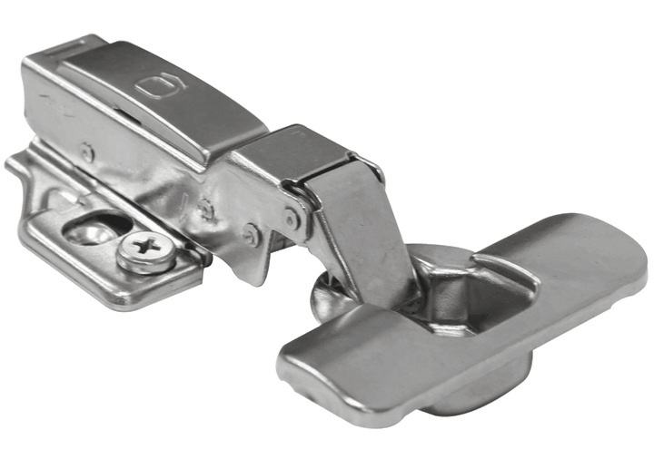 Bisagra semiparche cierre lento clip-on 35mm base ajustable acero niquelado - VIRTUAL MUEBLES