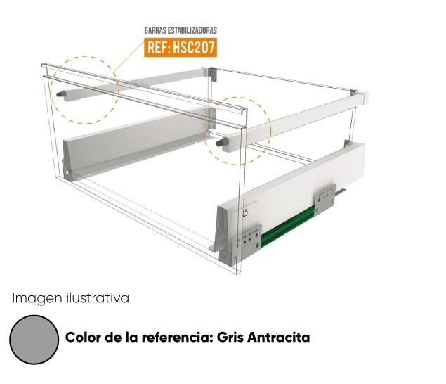 Barras estabilizadoras cuadradas gris antracita 450mm para bonuit max bajo - VIRTUAL MUEBLES