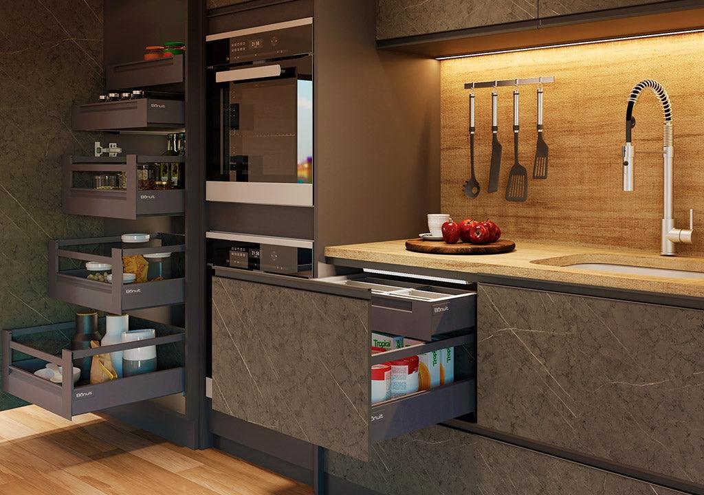 Cajón recto bonuit max bajo gris antracita 500mm - VIRTUAL MUEBLES