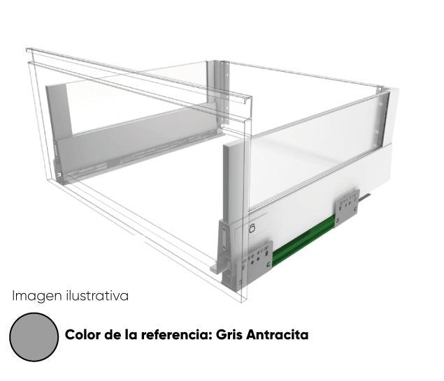 Cajón recto bonuit max gris antracita con vidrio 500mm - VIRTUAL MUEBLES