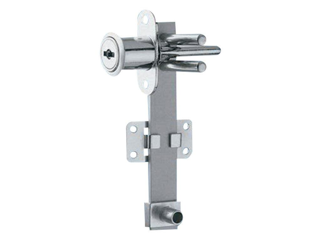 Cerradura trampa cajón - archivador completo de 16 x 19 mm x 600 mm de largo acero cromado - VIRTUAL MUEBLES