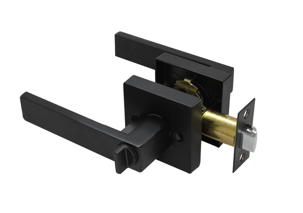 Chapa 598 palanca cuadrada tubular alcoba negra - VIRTUAL MUEBLES