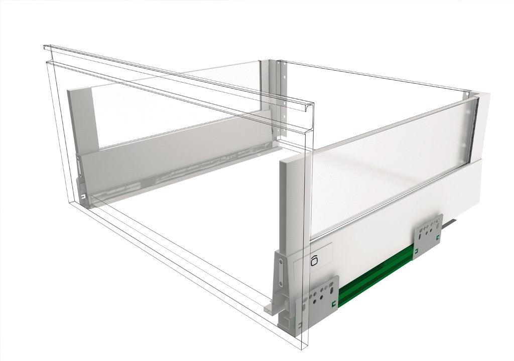 Cajón recto bonuit max blanco con vidrio 400mm - VIRTUAL MUEBLES