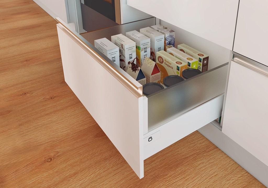 Cajón recto bonuit max blanco con vidrio 400mm - VIRTUAL MUEBLES