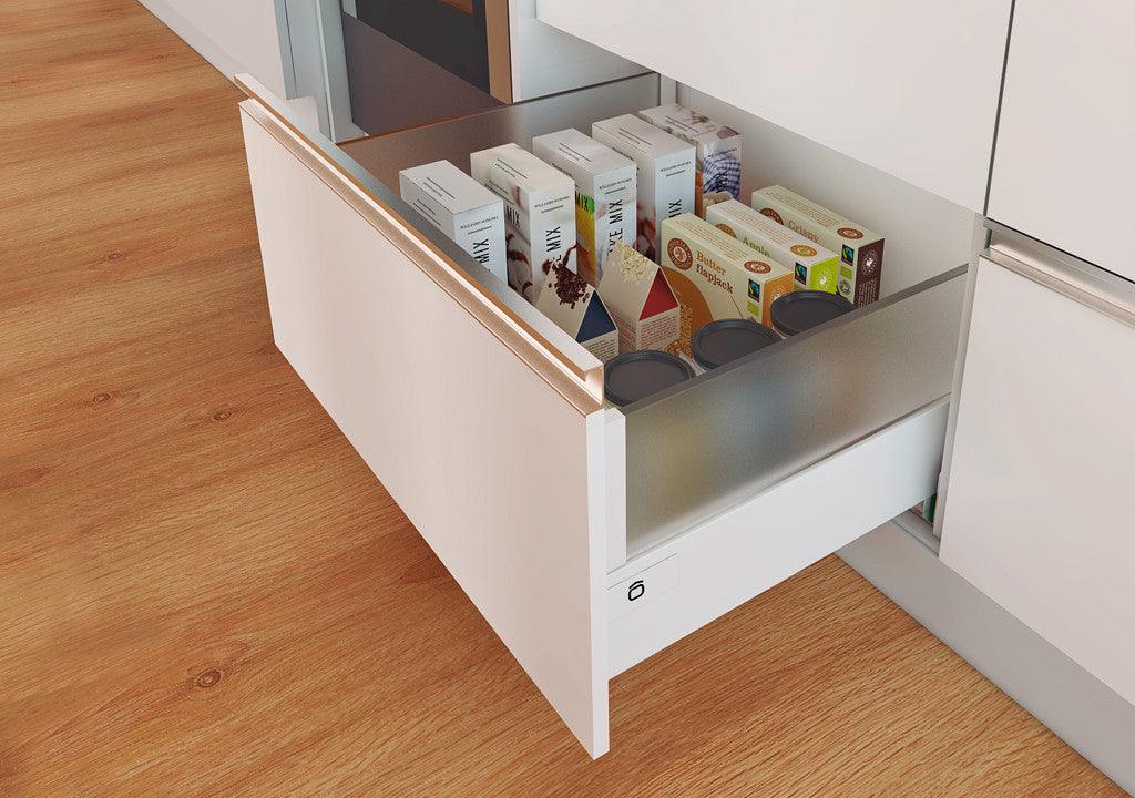 Cajón recto bonuit max alto blanco con vidrio opaco 500mm - VIRTUAL MUEBLES