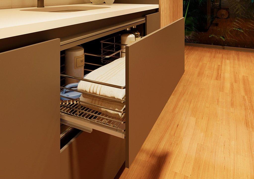 Riel para canastas montaje lateral cierre lento - VIRTUAL MUEBLES