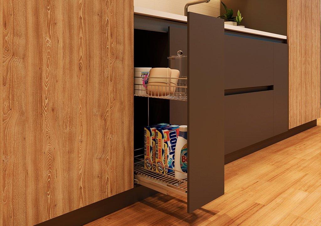 Riel para canastas montaje al piso cierre lento - VIRTUAL MUEBLES