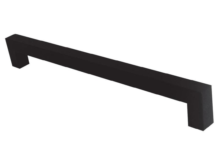 Manija aluminio barra cuadrada negra cc: 192 mm - VIRTUAL MUEBLES