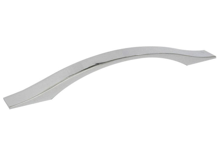 Manija aluminio plana semi arco cromada cc 128 mm - VIRTUAL MUEBLES
