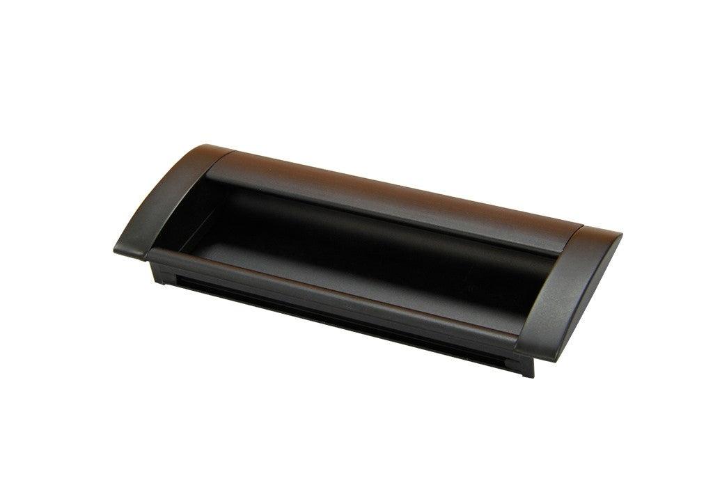 Manija 518 Aluminio negra incrustar cc 128mm - VIRTUAL MUEBLES