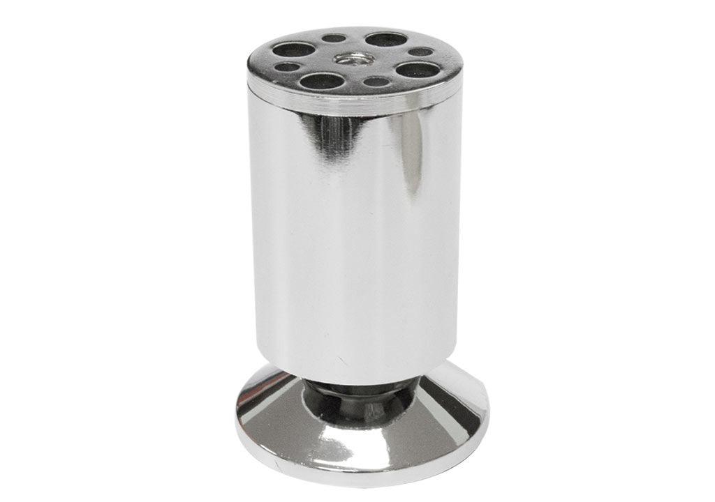 Pata zamak - aluminio 121 cilíndrica con nivelador 100mm - VIRTUAL MUEBLES