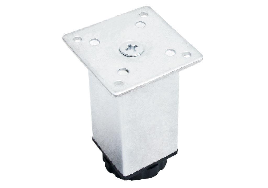 Pata acero 604 cuadrada con nivelador 80 mm - VIRTUAL MUEBLES