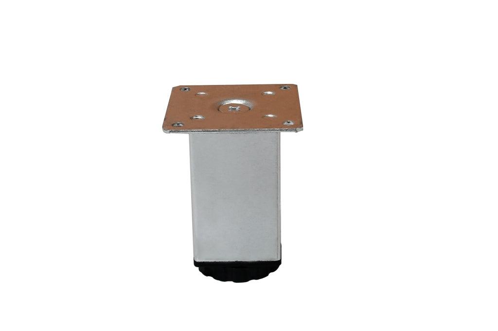 Pata acero 604 cuadrada con nivelador 80 mm - VIRTUAL MUEBLES