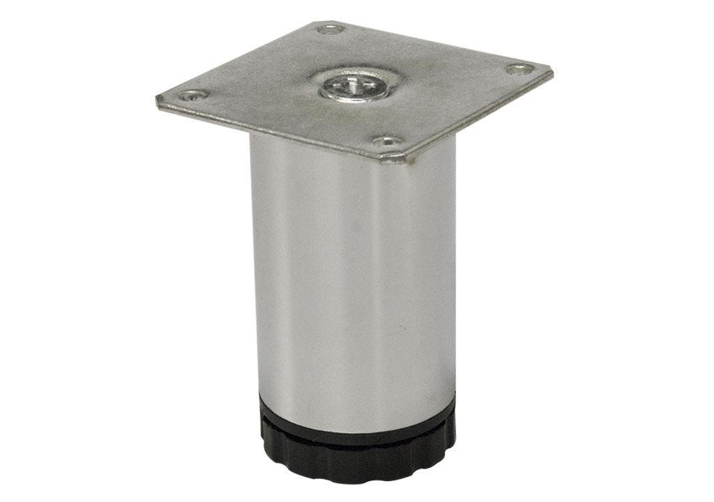 Pata acero 605 cilíndrica con nivelador 80 mm - VIRTUAL MUEBLES