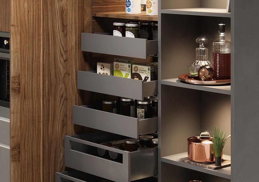 Costado metálico para slim box bajo gris antracita h:63mm l:500mm - VIRTUAL MUEBLES