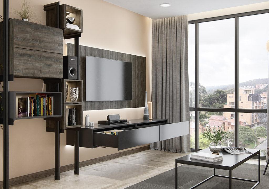 Costado metálico para slim box alto gris antracita h:148mm l:450mm - VIRTUAL MUEBLES
