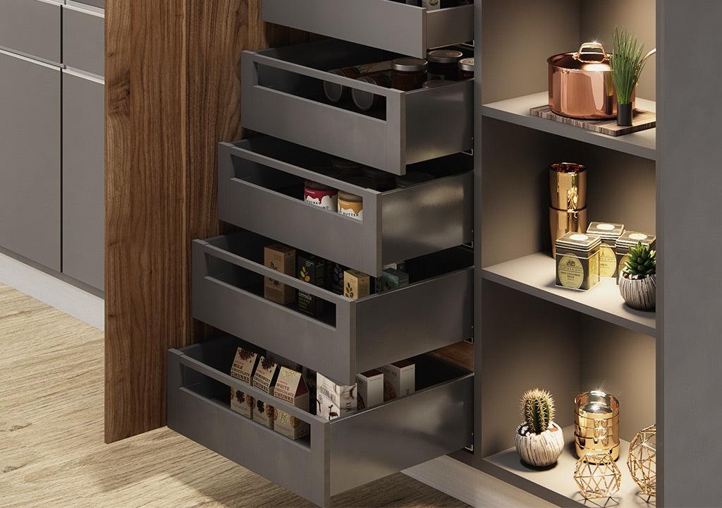 Costado metálico para slim box alto gris antracita h:148mm l:450mm - VIRTUAL MUEBLES