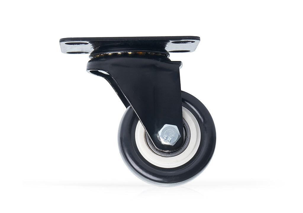 Rodachina plat pvc negra día 50 mm sin freno - VIRTUAL MUEBLES
