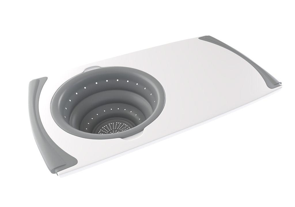 Tabla para picar con colador color blanco - VIRTUAL MUEBLES