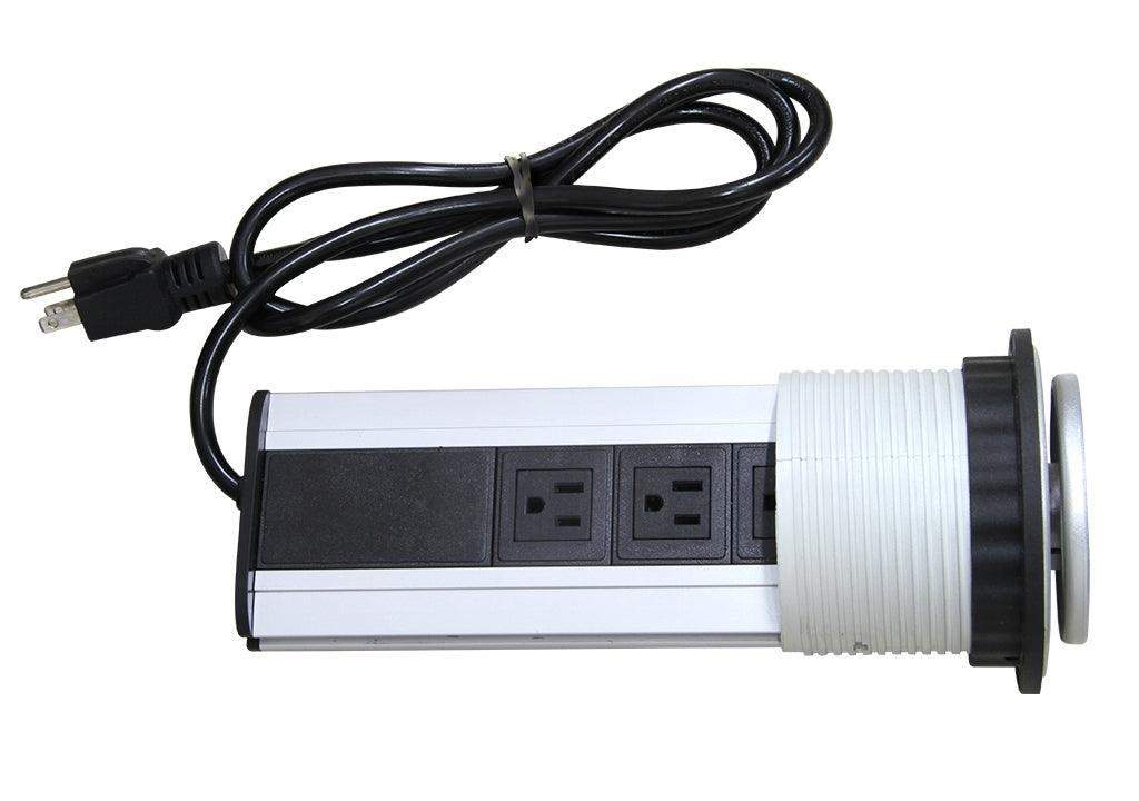 Enchufe elevable - 3 tomas con protector para niños - VIRTUAL MUEBLES