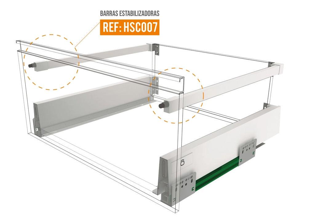 Barras estabilizadoras cuadradas blancas 400mm para bonuit max bajo - VIRTUAL MUEBLES