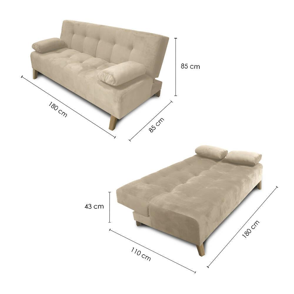 Sofacama Glaser 3 Posiciones Tela camel