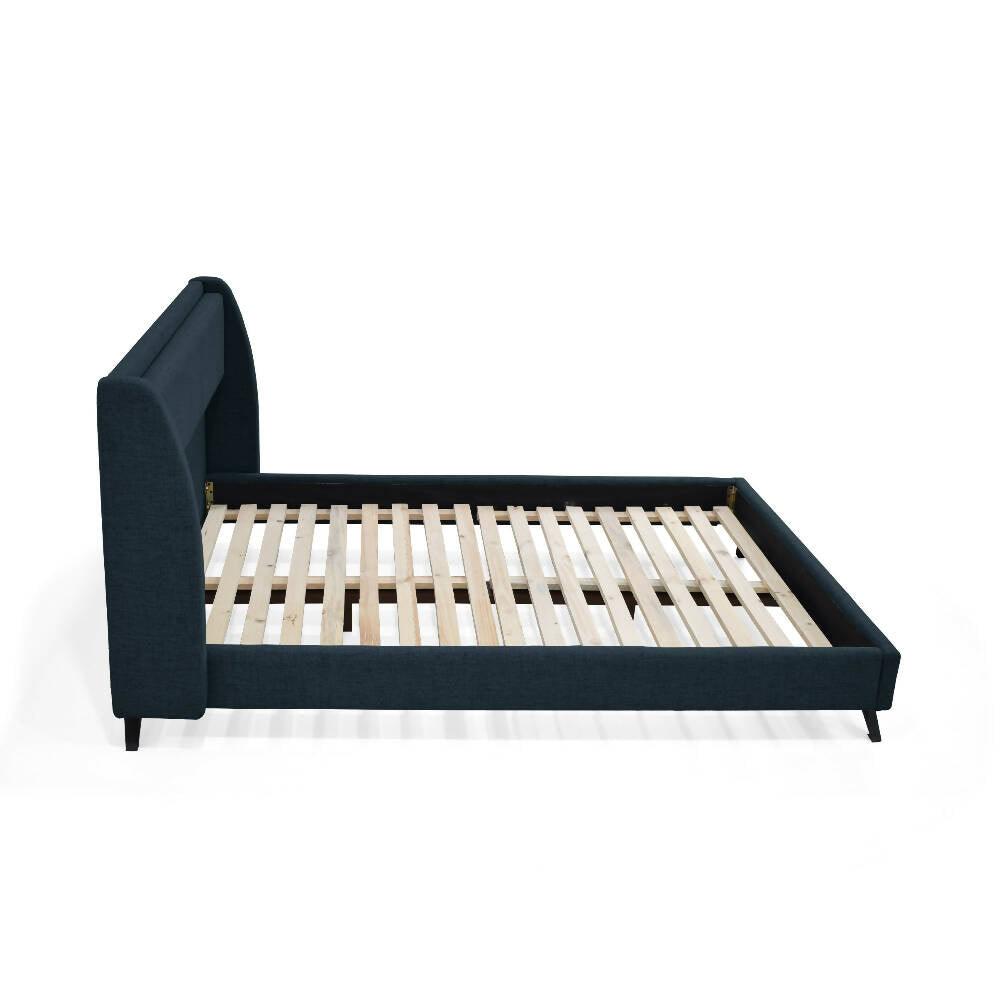 Cama Siena Doble 162 x 202 cm Tela - Plomo