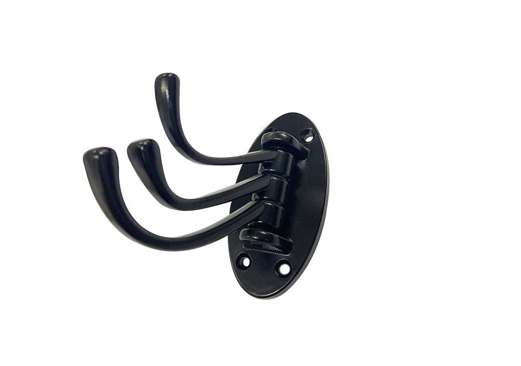 Gancho perchero zamak escualizable triple negro - VIRTUAL MUEBLES