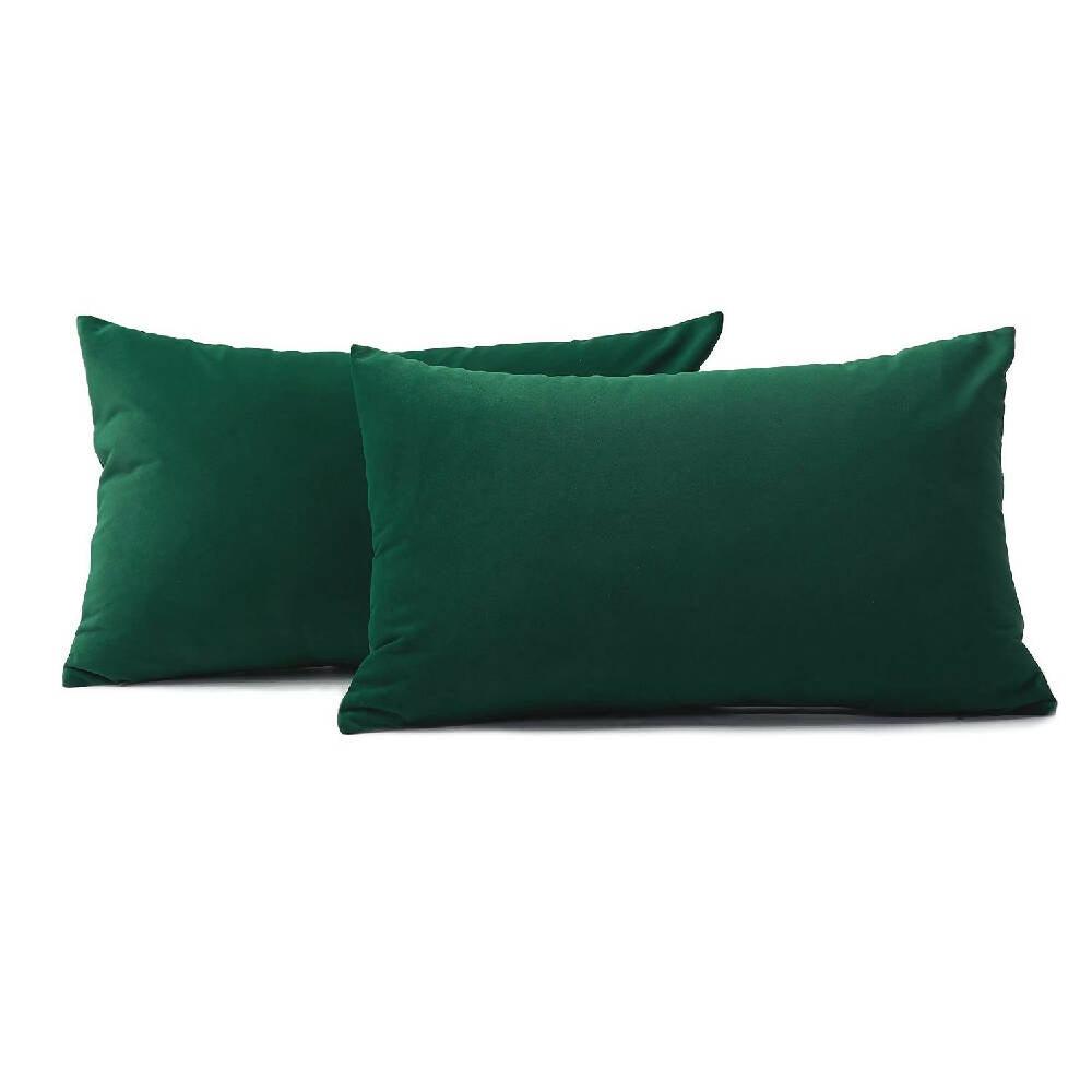 Kit x2 Funda para Cojin Almohada Tela 70x50 Verde esmeralda